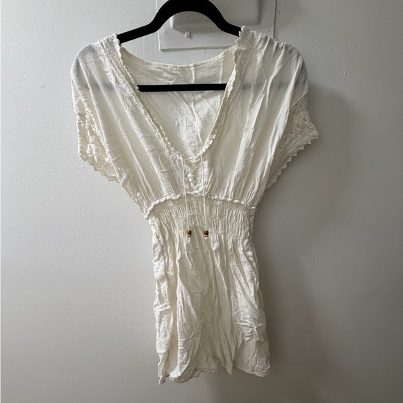 Zara White Boho Mini Dress – Size XS - Picture 2 of 3